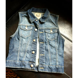 Girl Papaya Denim Vest Size Small